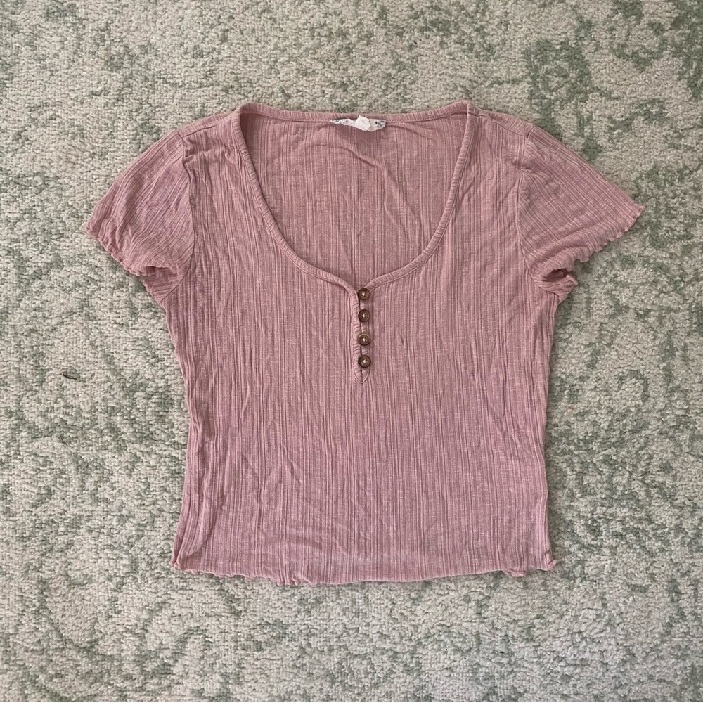 Dry Goods dusty pink cropped tee
